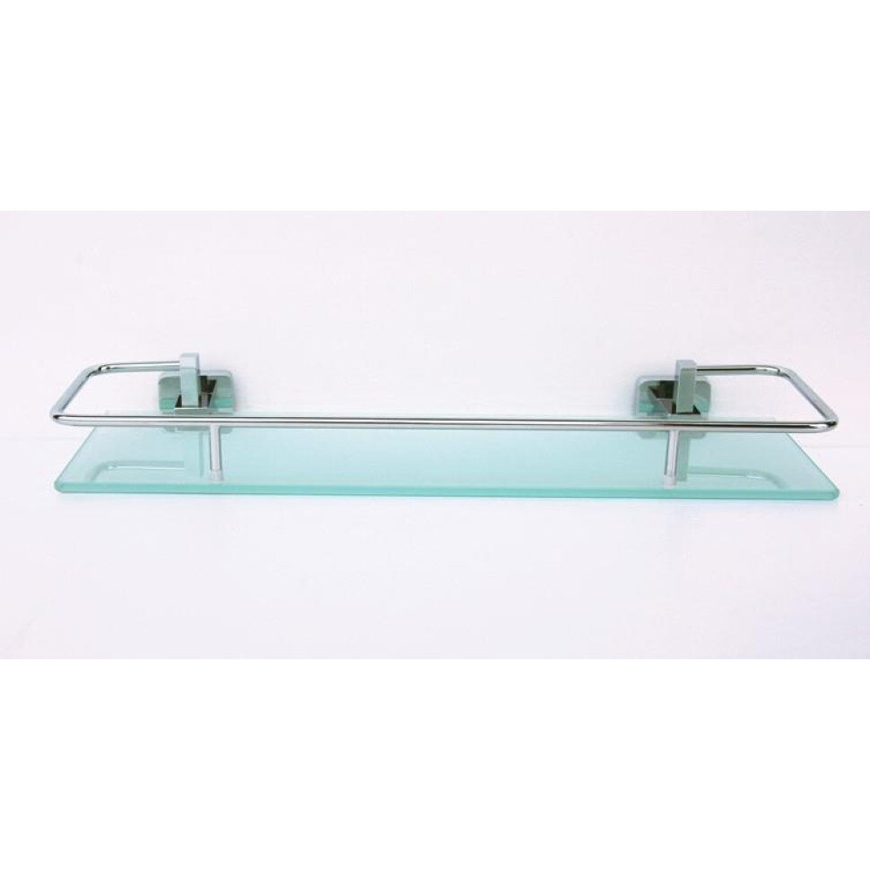 Изображение товара Полка стеклянная Rainbowl для ванной Rain Bowl Cube 2753-3 с ограничителем, хром