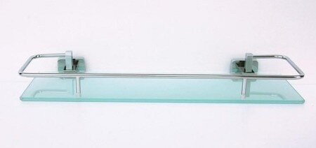 Изображение товара Стеклянная полка Rainbowl Cube с ограничителем 50 см хром