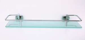 Изображение товара Стеклянная полка Rainbowl Cube с ограничителем 50 см хром