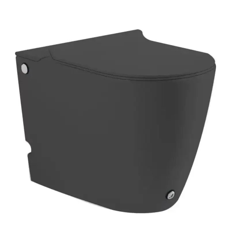 Изображение товара Унитаз приставной SantiLine безободковый импульсный с микролифтом черный матовый