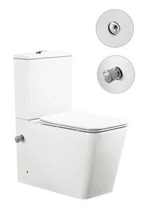 Изображение товара Унитаз SantiLine, безободковый, с встроенным смесителем и функцией биде, сиденье микролифт, цвет белый, SL-5017SM-BD