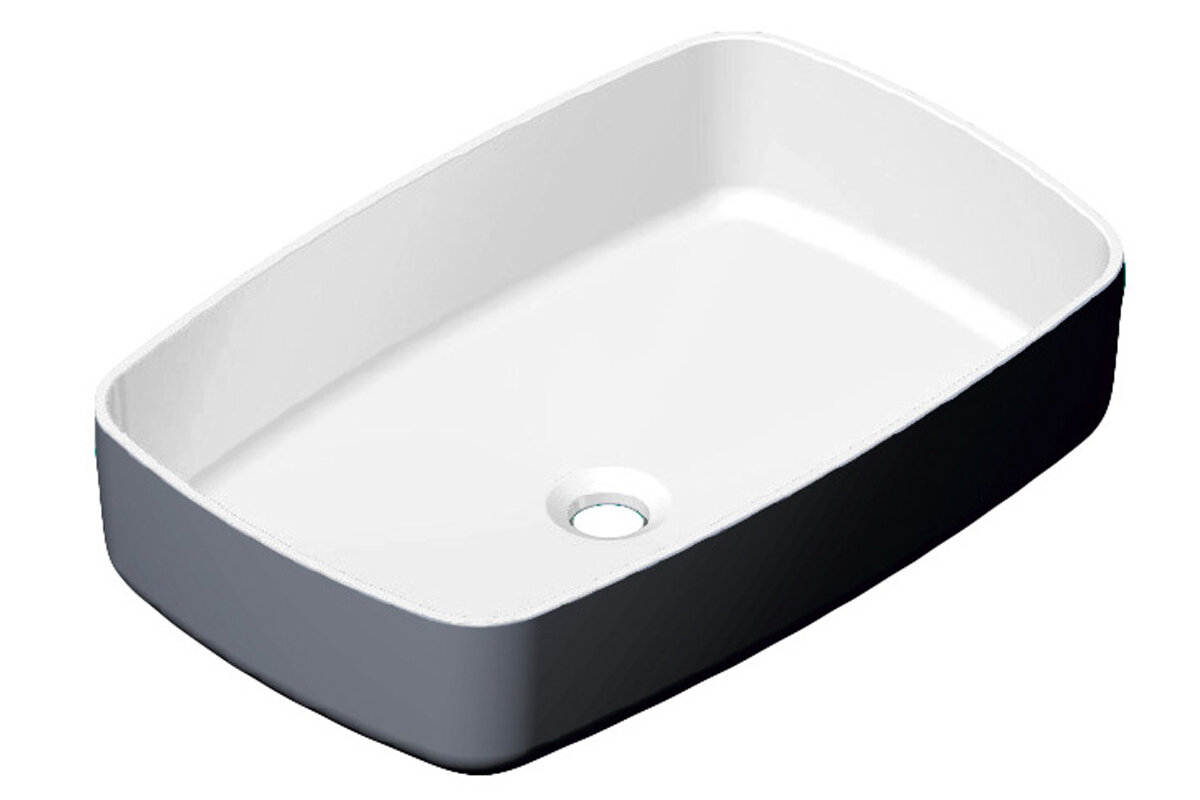 Изображение товара Раковина Radostone Рона 58x38 см накладная из Stone Surface с прямоугольной формой