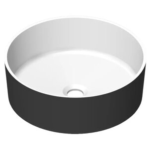 Изображение товара Раковина Radostone Альба 40.5 см, накладная, материал Stone Surface, белый матовый/черный, покрытие матовое внутри, глянцевое снаружи, RAD0001705220001B-BL (отсутствует упаковка)