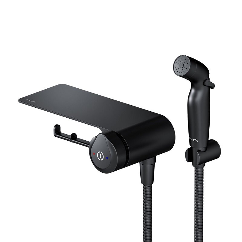 Изображение товара Гигиенический душ Am.Pm X-Joy F0H85A822 со смесителем, с полкой, цвет черный матовый