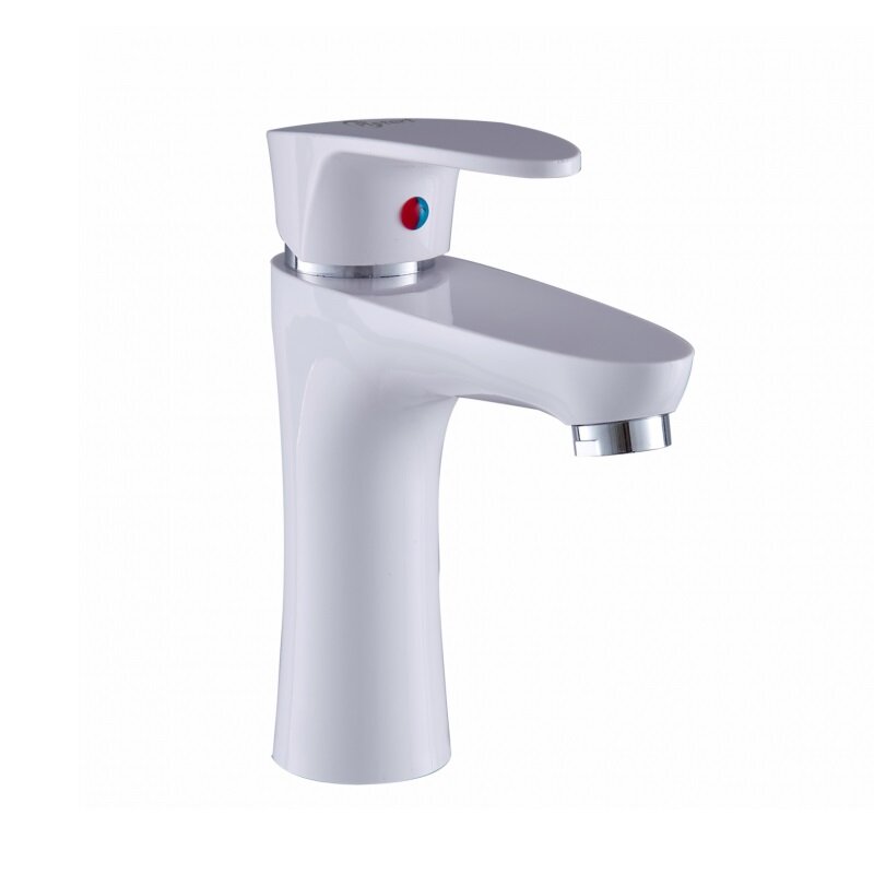 Изображение товара Пластиковый смеситель PLStart для раковины белый/хром PL1005-8