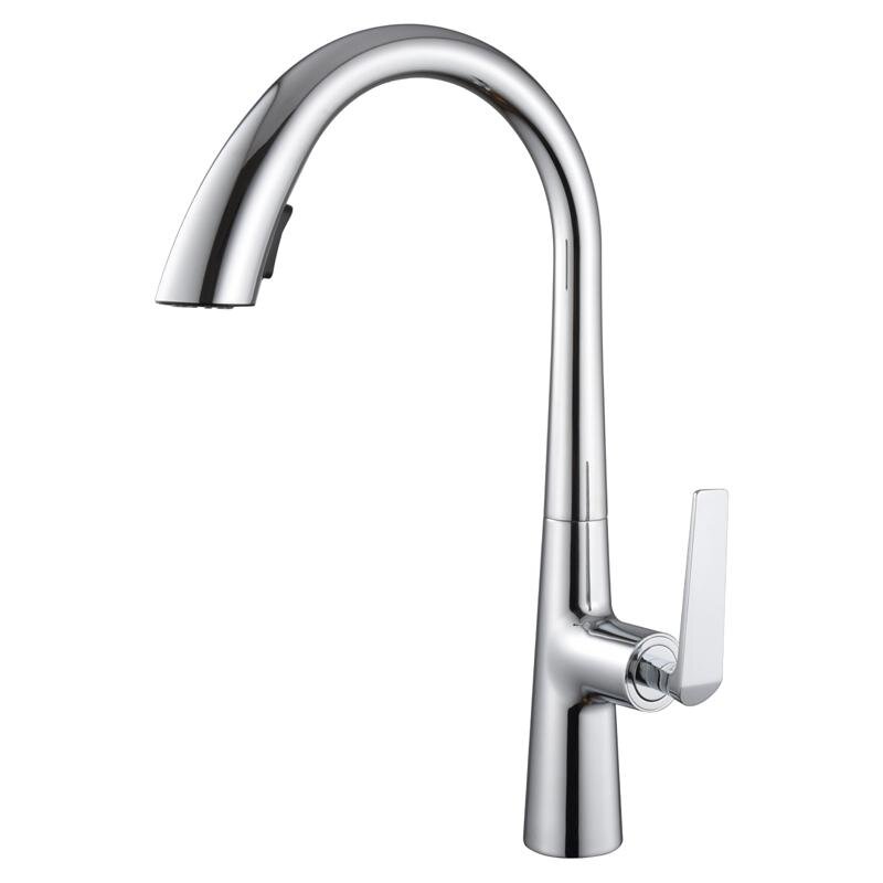 Изображение товара Смеситель Orange Boni M15-120cr для кухонной мойки с выдвижным изливом и хромовым покрытием