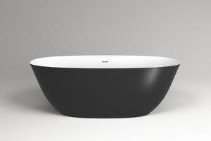 Изображение товара Ванна из искусственного камня Plumberia Selection Veloma, 170 х 75 см, матовый белый/черный, VELOMA 170BN