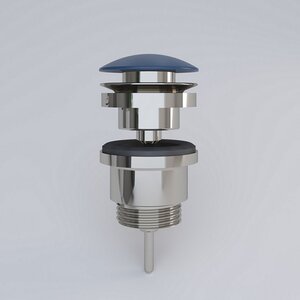 Изображение товара Донный клапан Plumberia Selection для раковины, универсальный, клик-клак, цвет Blu Denim, UP COVER BD