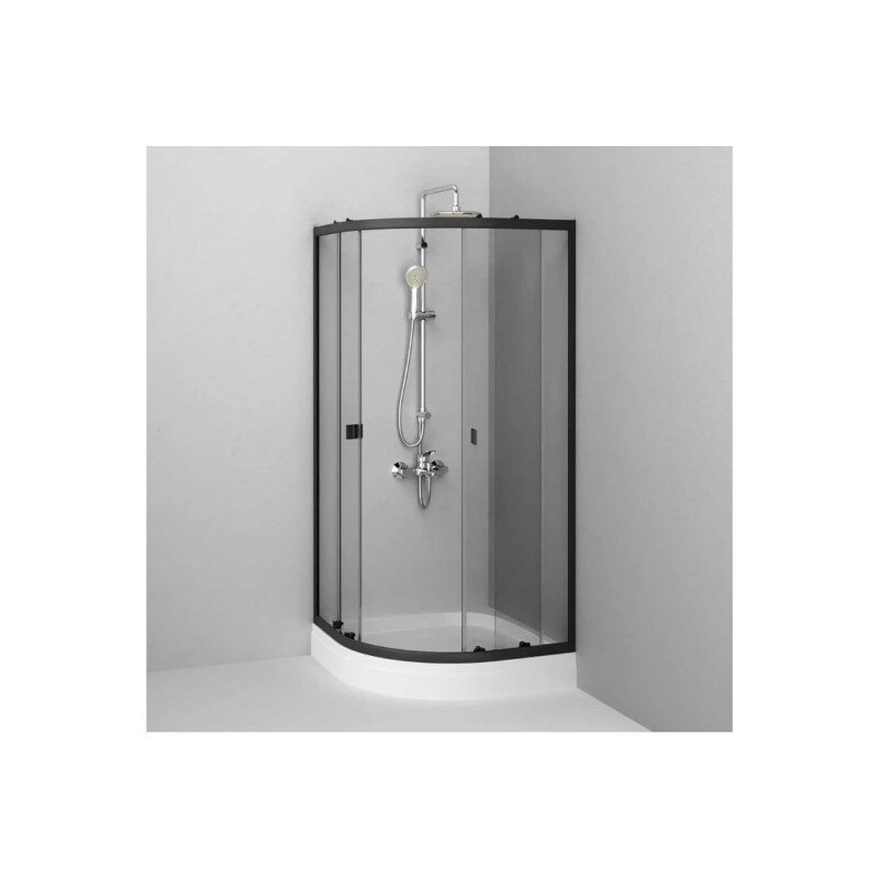 Изображение товара Душевой уголок Am.Pm X-Joy Twin Slide с поддоном, 80 x 80 см, стекло прозрачное, профиль черный матовый, W88E-205-080BT64