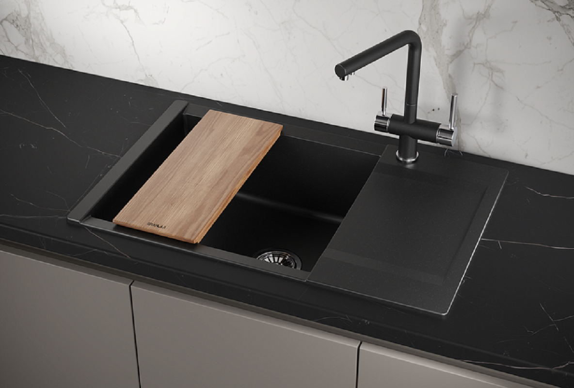 Изображение товара Кухонная мойка Granula Estetica ES-7807, черная, кварцевая