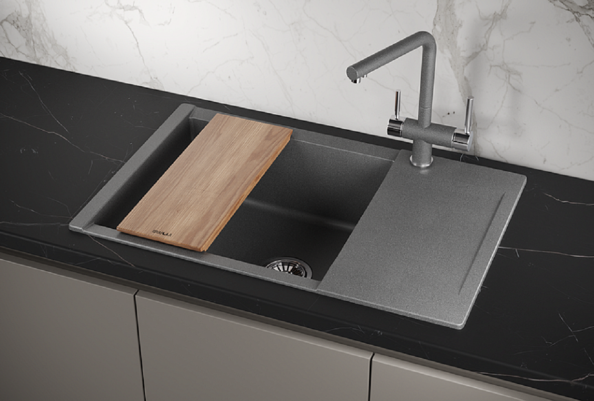 Изображение товара Кухонная мойка Granula Estetica ES-7807 графит кварц установка встраиваемая