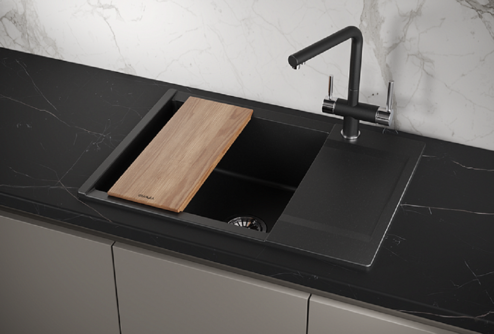 Изображение товара Кухонная мойка Granula Estetica ES-7003 кварц шварц прямоугольная