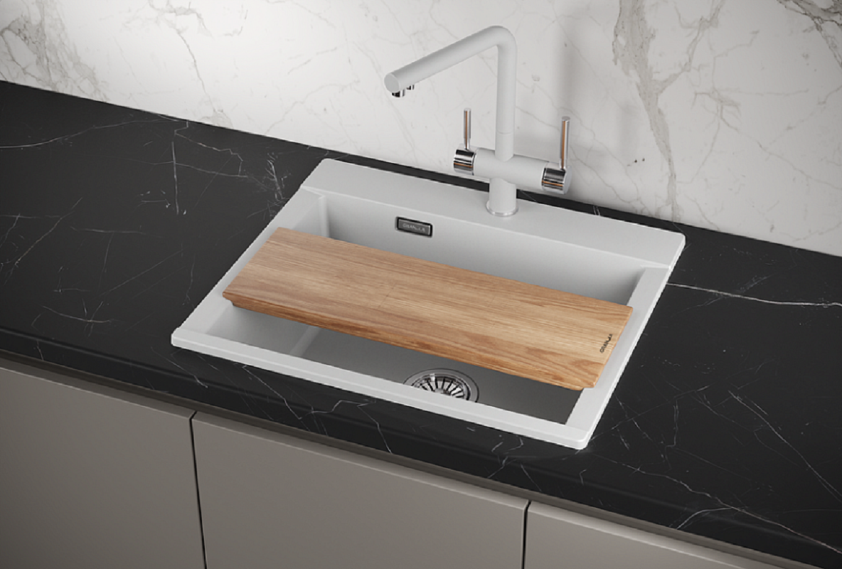 Изображение товара Кухонная мойка Granula Estetica ES-5804 Арктик (белый) — кварц, 58x50 см, 20 см глубина