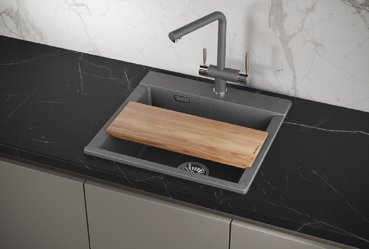 Изображение товара Кухонная мойка Granula Estetica ES-5201, кварц, графит, встраиваемая