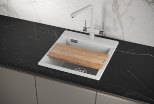Изображение товара Кухонная мойка Granula Estetica ES-4701 Арктик из кварца с разделочной доской
