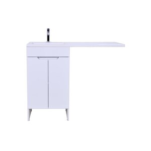 Изображение товара Тумба с раковиной Orange Kandy, напольная, под стиральную машину, белая, OPKD-120TUW+RAL/OPKD-120TUW+RAR