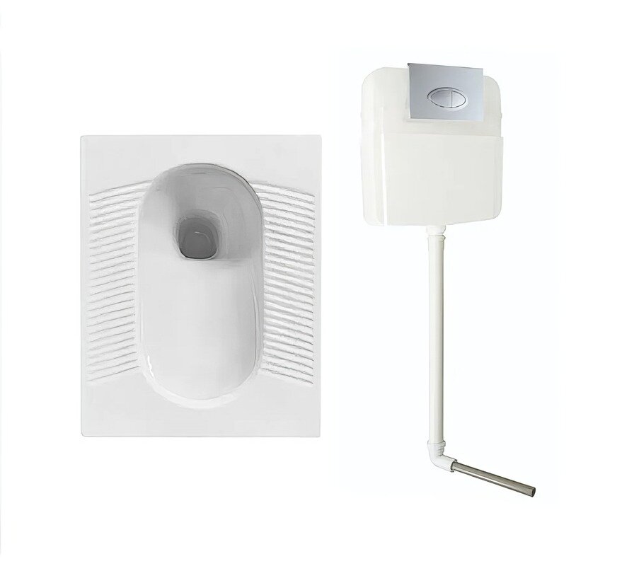 Изображение товара Чаша Генуя SantiLine, цвет белый, в комплекте смывной бачок скрытого монтажа, кнопка хром, SL-5040+SL-02