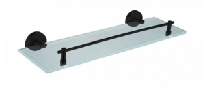 Изображение товара Полка стеклянная Rain Bowl Long 2253-3BP с ограничителем, 40 см, черный матовый