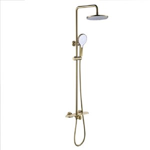 Изображение товара Душевая система Bronze De Luxe Icon матовое золото 80112CG - современное решение для ванной