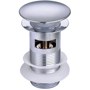 Изображение товара Донный клапан для раковины Aquatek, клик-клак, с переливом, цвет хром, AQ6001CR