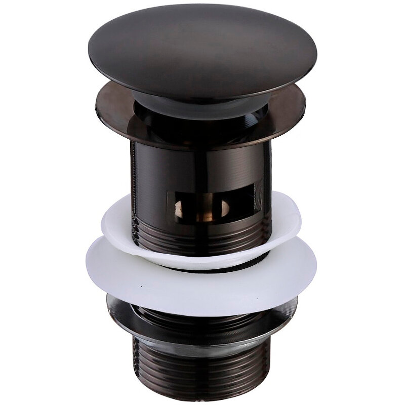 Изображение товара Донный клапан для раковины Aquatek AQ6001MB с переливом черный матовый