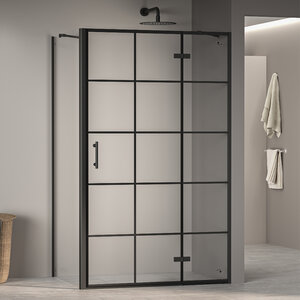 Изображение товара Душевой уголок RGW PA-77-1B (PA-07B+Z-060-2B+держ), 120 х 80 см, стекло прозрачное с рисунком, профиль черный, 410877128-084R