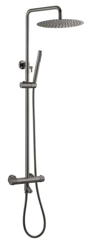 Изображение товара Душевая система Boheme Uno 468-T-GM термостатическая, вороненая сталь, gunmetal