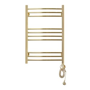 Изображение товара Полотенцесушитель электрический Domoterm Калипсо П10, ширина 50 см высота 80 см, ТЭН справа/слева, с таймером, цвет золото, Калипсо П10 500х800 ER золото/Калипсо П10 500х800 EL золото