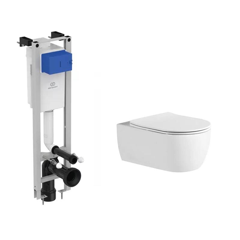 Изображение товара Инсталляция Ideal Standard Prosys Eco Frame M с безободковым унитазом Aquatek Европа AQ1106L-00