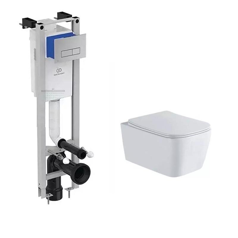 Изображение товара Инсталляция Ideal Standard Prosys Eco Frame M с безободковым унитазом Aquatek Либра New