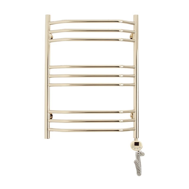 Изображение товара Полотенцесушитель электрический Domoterm Лаура П9, ширина 50 см, высота 70 см, ТЭН справа/слева, с таймером, цвет золото, Лаура П9 500х700 ER золото /Лаура П9 500х700 EL золото