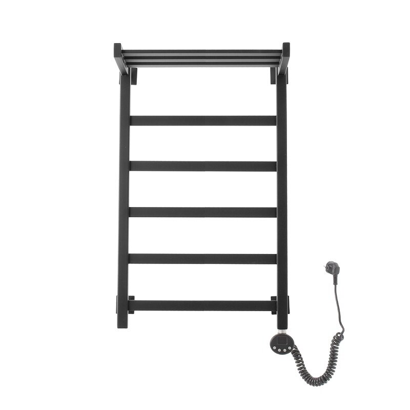 Изображение товара Электрический полотенцесушитель Domoterm Квадро Плюс с полкой П6 50х80 см черный матовый