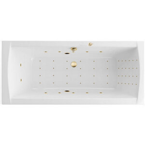 Изображение товара Ванна гидромассажная Excellent Aquaria Lux Slim Nano 180 x 80 см, цвет белый/золото, WAEX.AQU18S.NANO.GL