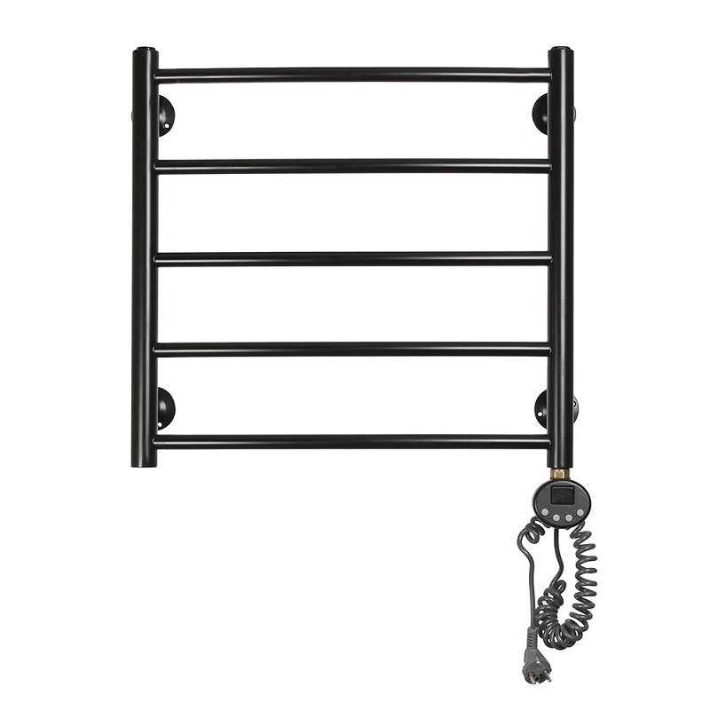Изображение товара Электрический полотенцесушитель Domoterm Калипсо П5 50x50 см с ТЭНом и таймером, черный матовый