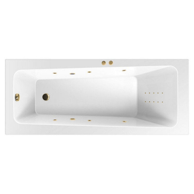 Изображение товара Ванна гидромассажная Excellent Ava Line Nano 170 x 70 см, белый/золото, WAEX.AVA17.LINENANO.GL