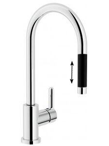 Изображение товара Смеситель Nobili ABC для кухни, с вытяжным изливом, цвет хром, AB87137/1CR