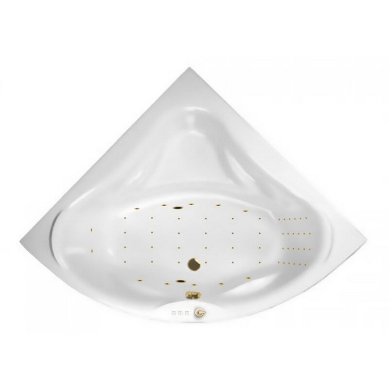 Изображение товара Гидромассажная ванна Excellent Konsul Nano 150x150 см угловая акриловая белая/золото