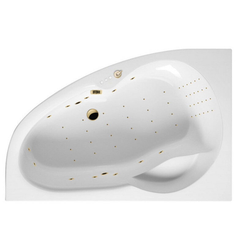 Изображение товара Ванна гидромассажная Excellent Newa Nano 160 x 95 см, цвет белый/золото, левая/правая, WAEX.NEL16.NANO.GL/WAEX.NEP16.NANO.GL