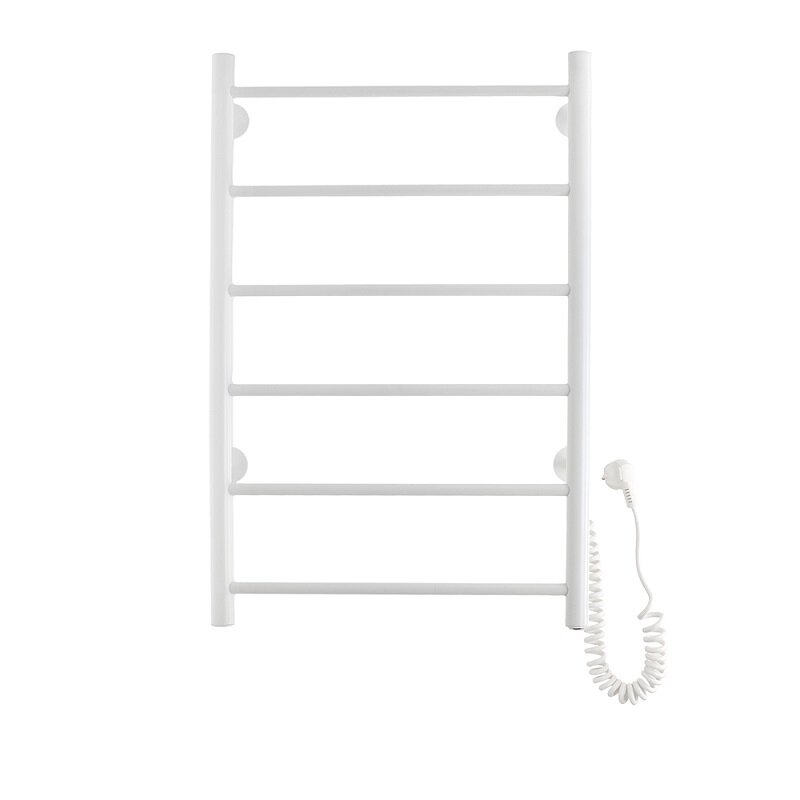 Изображение товара Полотенцесушитель электрический Domoterm Классик 109-6 EK R/L, ширина 50 см, высота 80 см, подключение справа/слева, белый матовый, DMT 109-6 50х80 БЕЛ EK R/DMT 109-6 50х80 БЕЛ EK L