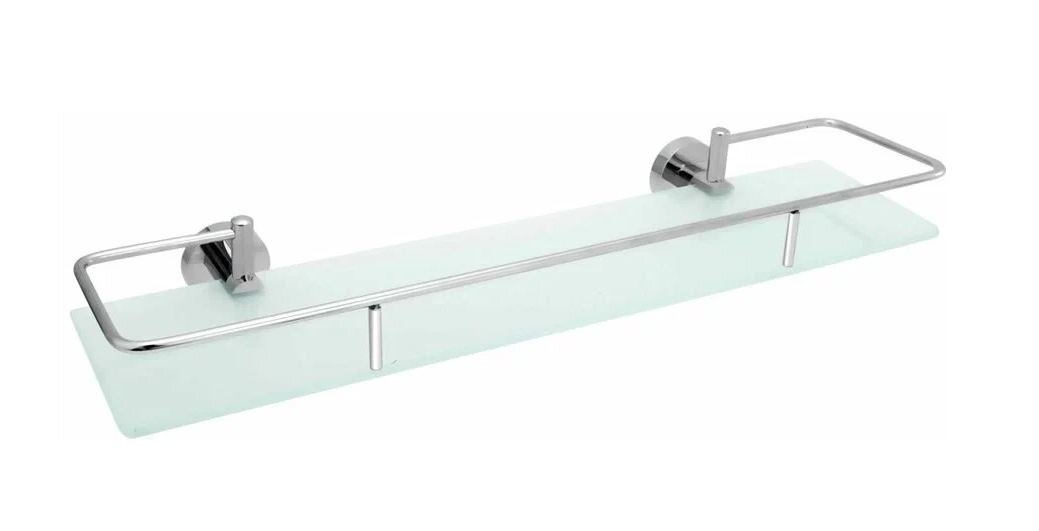 Изображение товара Стеклянная полка Rainbowl Long 2253-1 с ограничителем для ванной 50 см хром