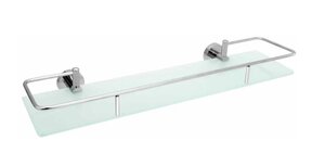 Изображение товара Стеклянная полка Rainbowl Long 2253-1 с ограничителем для ванной 50 см хром