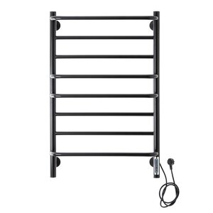 Изображение товара Полотенцесушитель электрический Domoterm Орфей П8 EK R, ширина 50 см, высота 80 см, диммер справа, с терморегулятором, черный матовый, DMT Орфей П8 500x800 ЧРН EK R