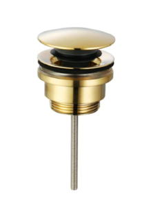 Изображение товара Донный клапан Aquame для раковины, универсальный, клик-клак, цвет шлифованное золото, AQM7003BG