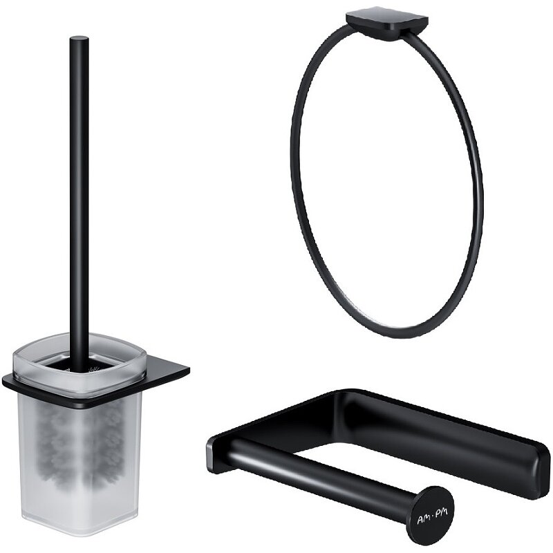 Изображение товара Стильный набор аксессуаров Am.Pm Inspire V2.0 для туалета, черный матовый