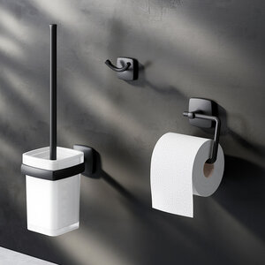 Изображение товара Набор аксессуаров Am.Pm Gem, для зоны туалета, цвет черный матовый, AK90T2003B