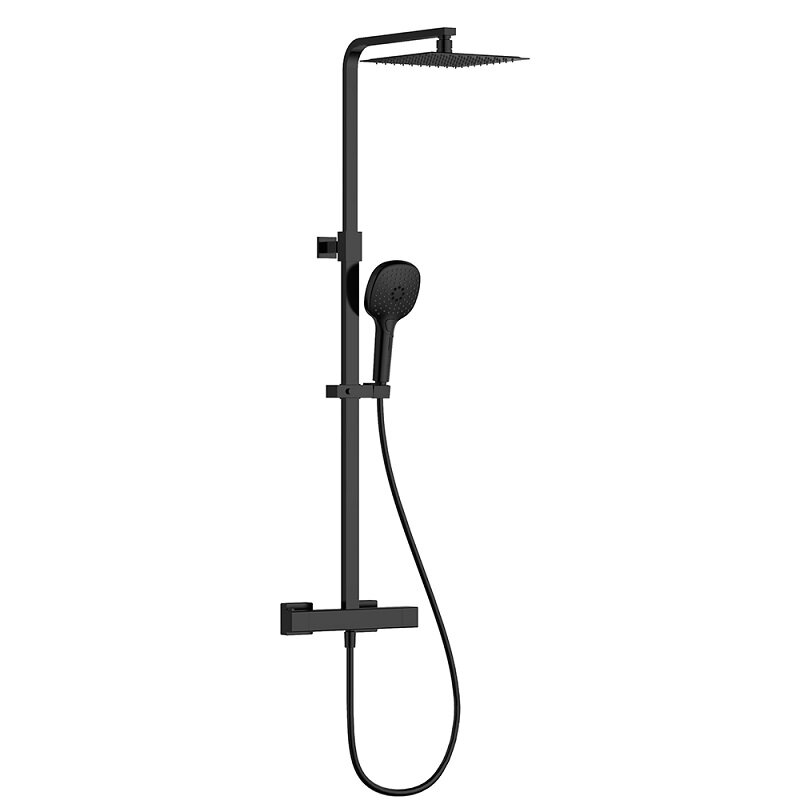 Изображение товара Душевая система Aquame AQM8007MB термостатическая черный матовый Италия