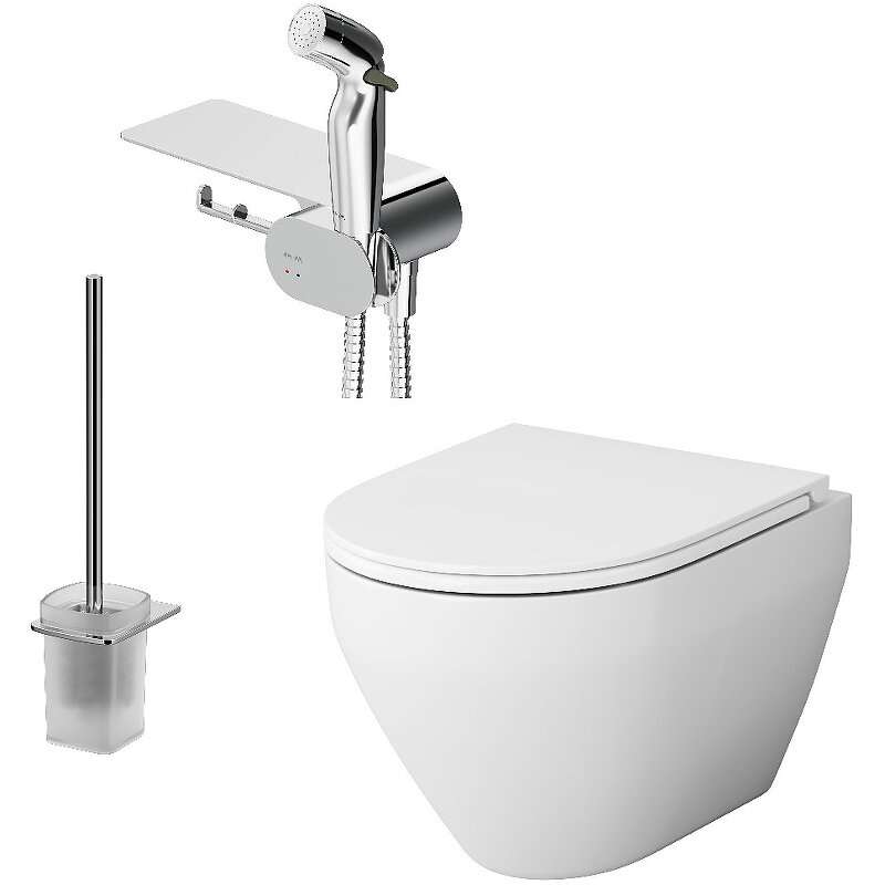 Изображение товара Комплект для ванной комнаты Am.Pm Spirit V2.0 CK70H1003W белый хром стильный дизайн