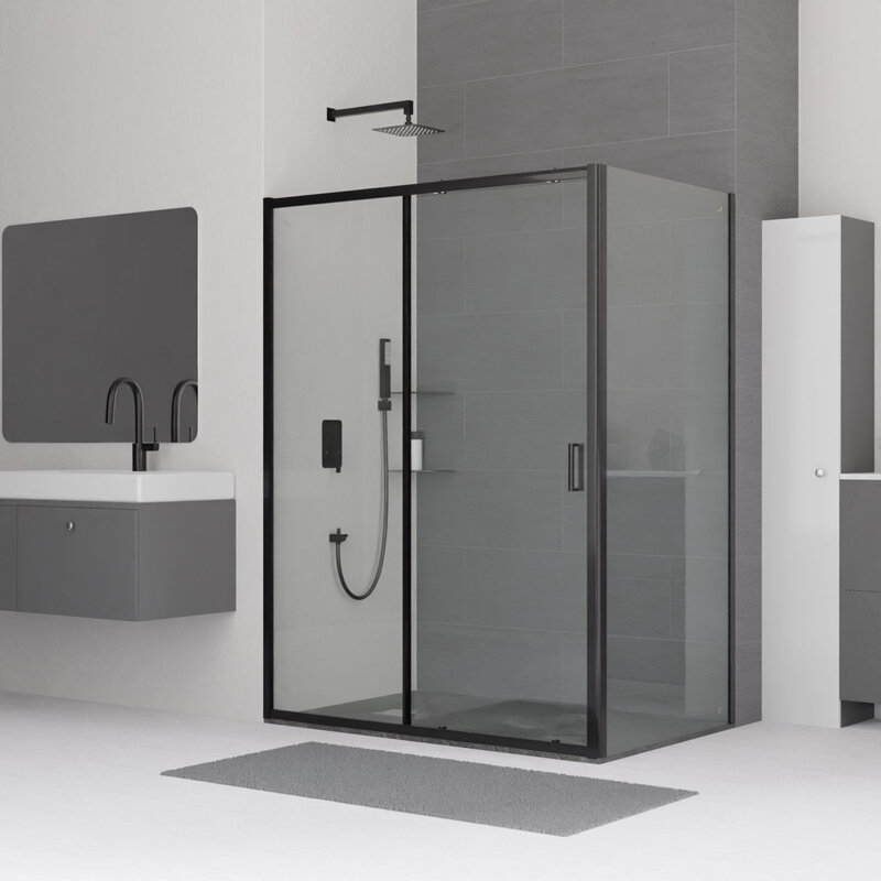 Изображение товара Душевой уголок RGW CL-48B + Z-050-1B 120x80 см с черным профилем Изображение товара Душевой уголок RGW CL-48B + Z-050-1B 120x80 см с черным профилем