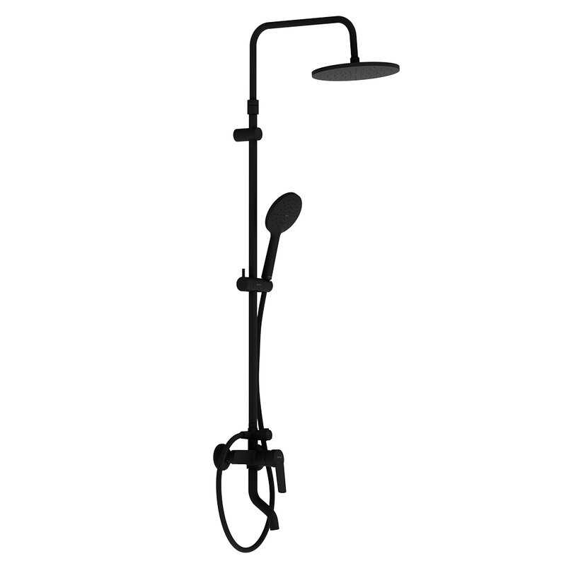 Изображение товара Душевая система Damixa Jupiter 977740300, с изливом, цвет черный матовый