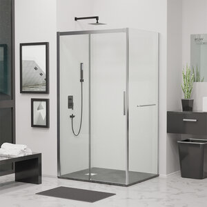 Изображение товара Душевой уголок RGW LE-41-1 (LE-12 + Z-060-2), 170 х 90 см, стекло прозрачное, профиль хром, 341241179-011